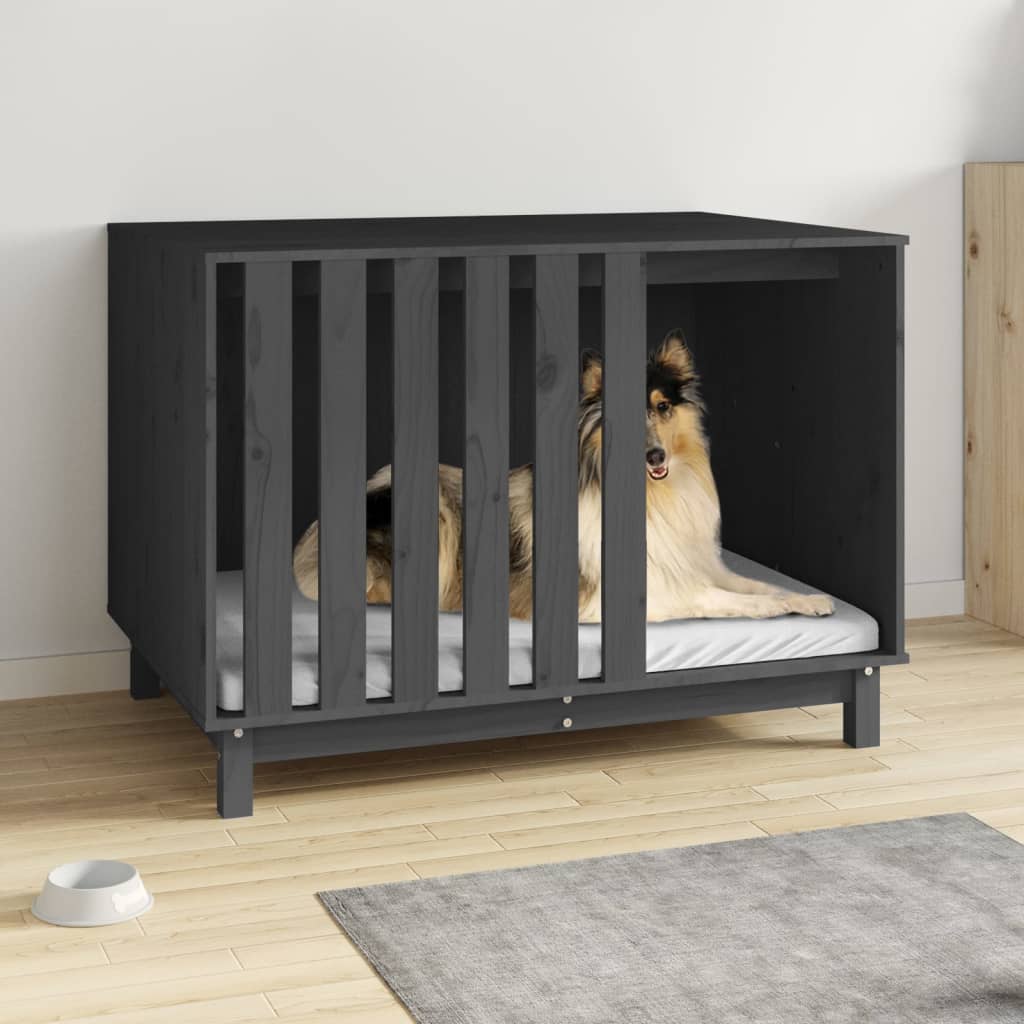 Berkfield Dog House Grey 100x70x72 cm Solid Wood Pine