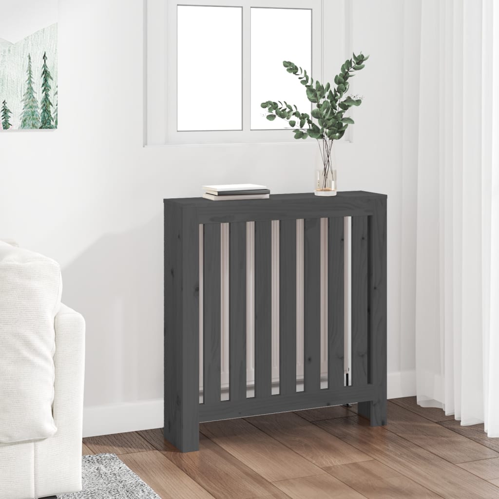 Berkfield Radiator Cover Grey 79.5x19x84 cm Solid Wood Pine