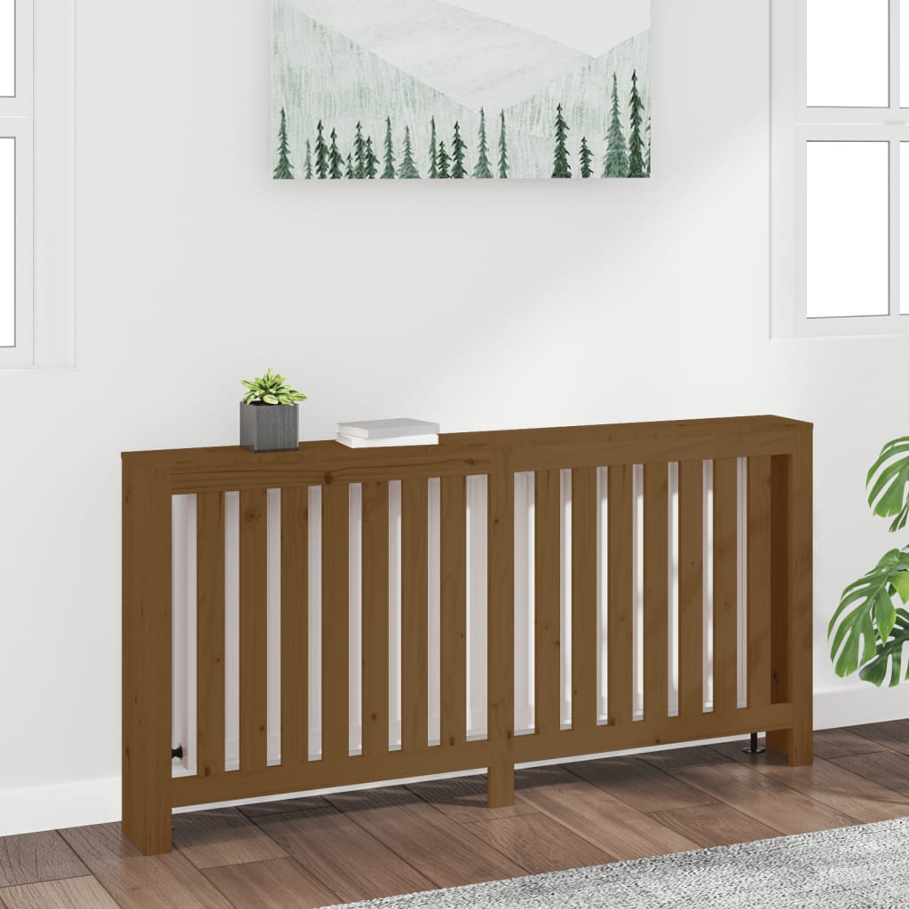 Berkfield Radiator Cover Honey Brown 169x19x84 cm Solid Wood Pine