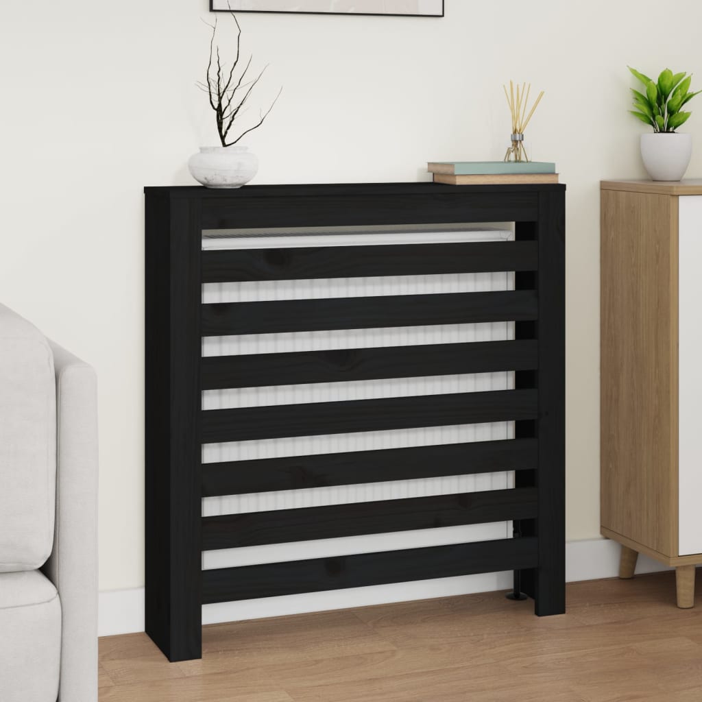 Berkfield Radiator Cover Black 79.5x19x84 cm Solid Wood Pine