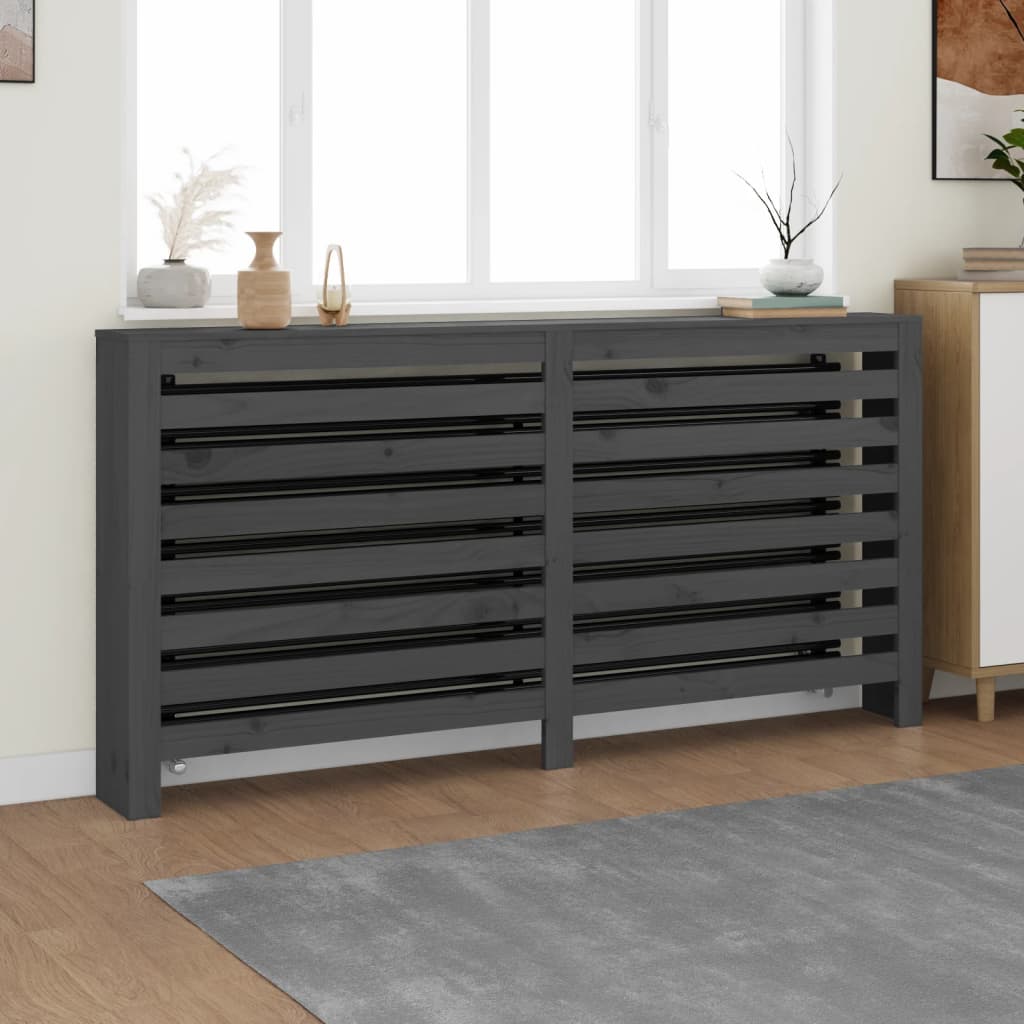 Berkfield Radiator Cover Grey 169x19x84 cm Solid Wood Pine