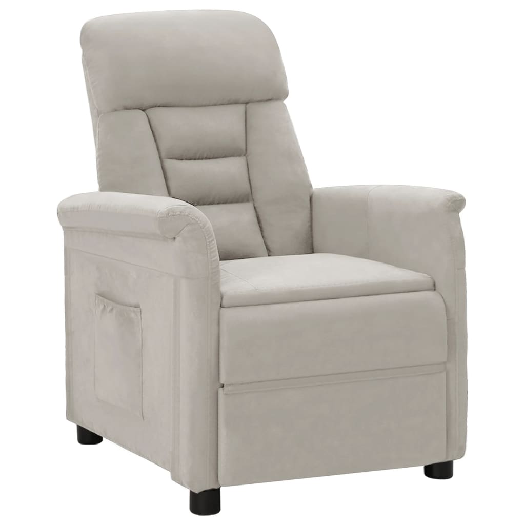 Berkfield Recliner Chair Light Grey Microfiber Fabric