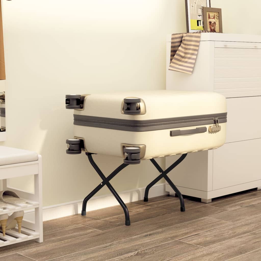 Berkfield Luggage Rack with Backrest Black 56x39x52 cm