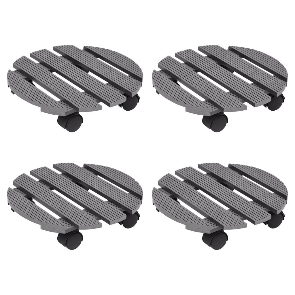 Berkfield Plant Trolleys 4 pcs Grey �_�”�_30x7,5 cm WPC