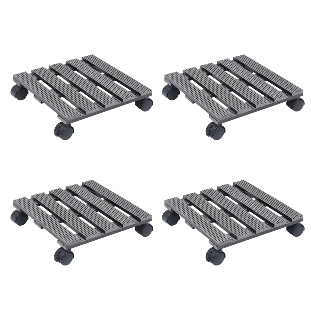 Berkfield Plant Trolleys 4 pcs Grey 30x30x7,5 cm WPC