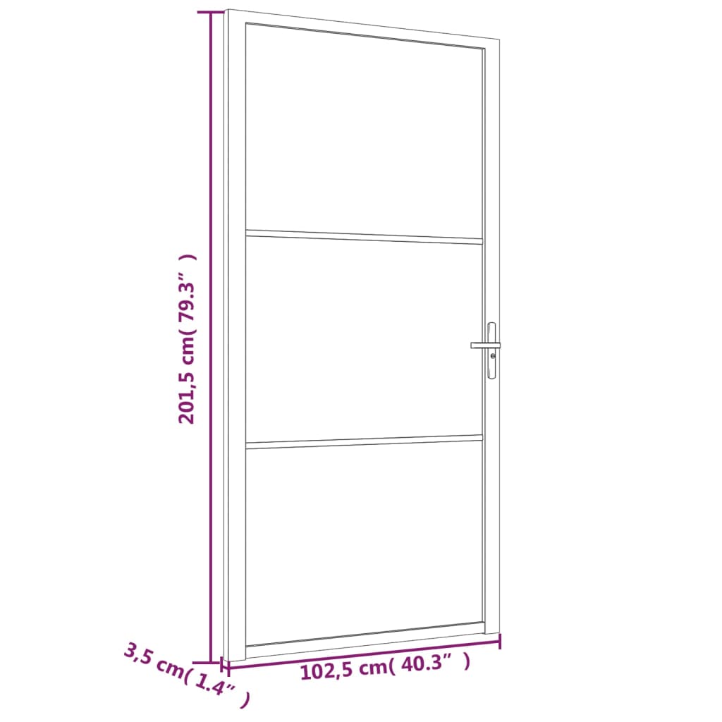 Berkfield Interior Door 102.5x201.5 cm White Matt Glass and Aluminium