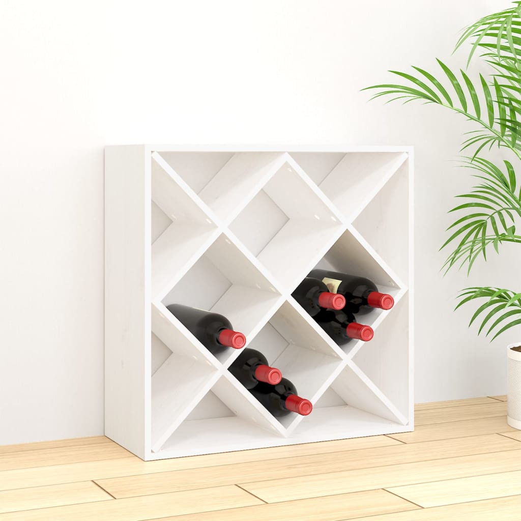 Berkfield Wine Cabinet White 62x25x62 cm Solid Wood Pine
