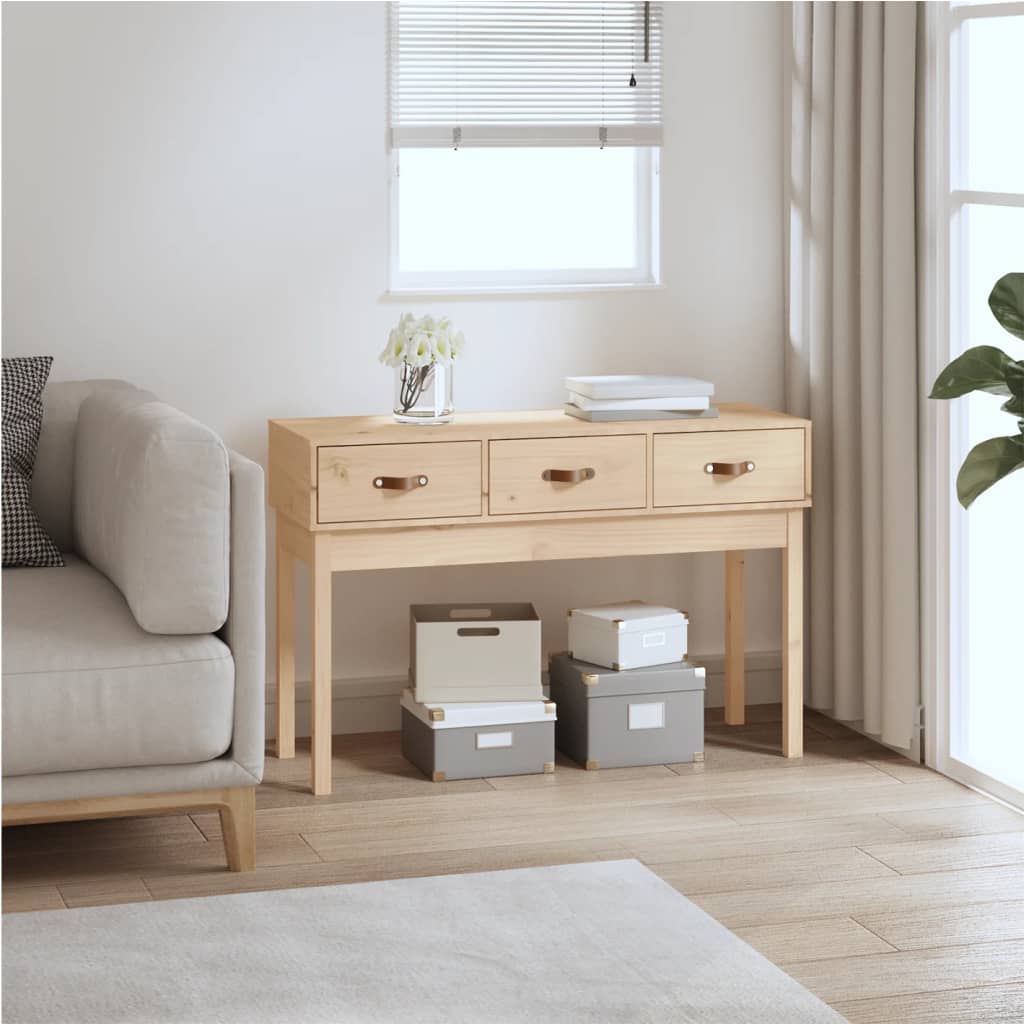 Berkfield Console Table 114x40x75 cm Solid Wood Pine
