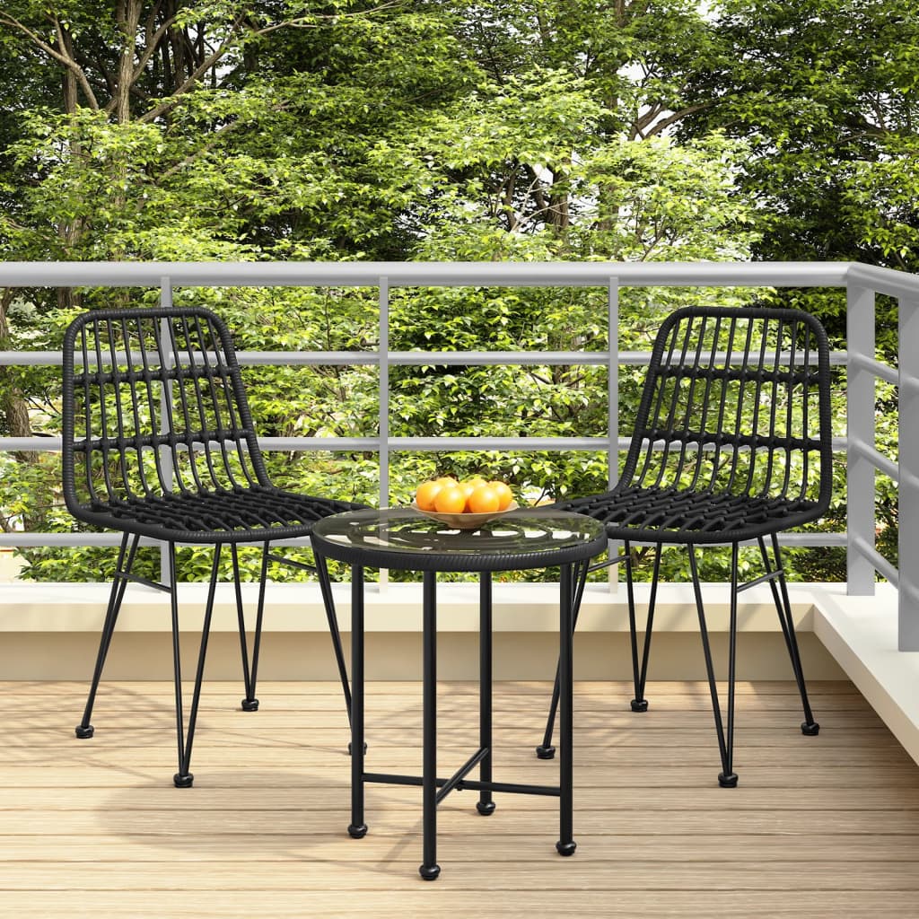 Berkfield Garden Chairs 2 pcs Black 48x62x84 cm PE Rattan