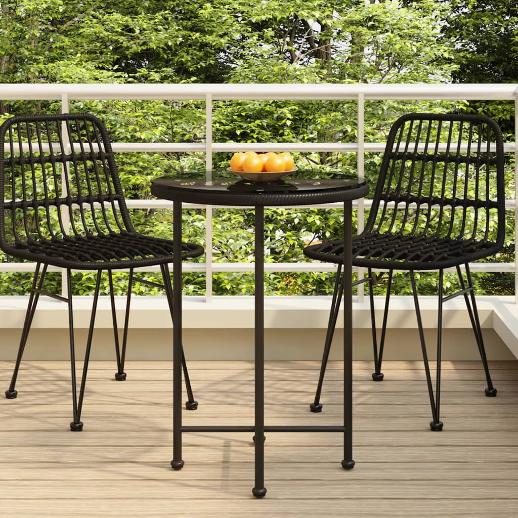 Berkfield Dining Table Black �_�”�_55 cm�_�__Tempered Glass and Steel