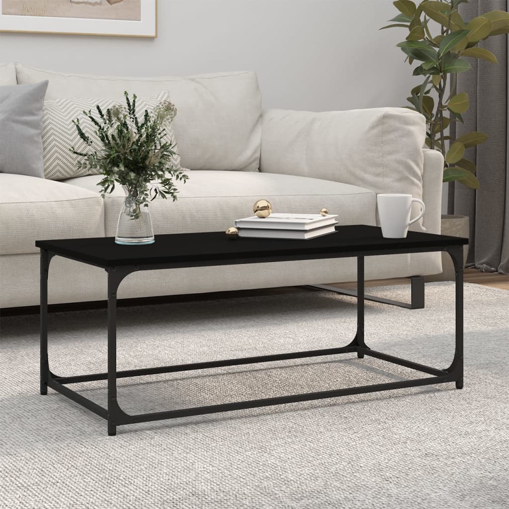 Berkfield Coffee Table Black 102x50x40 cm Engineered Wood and Iron