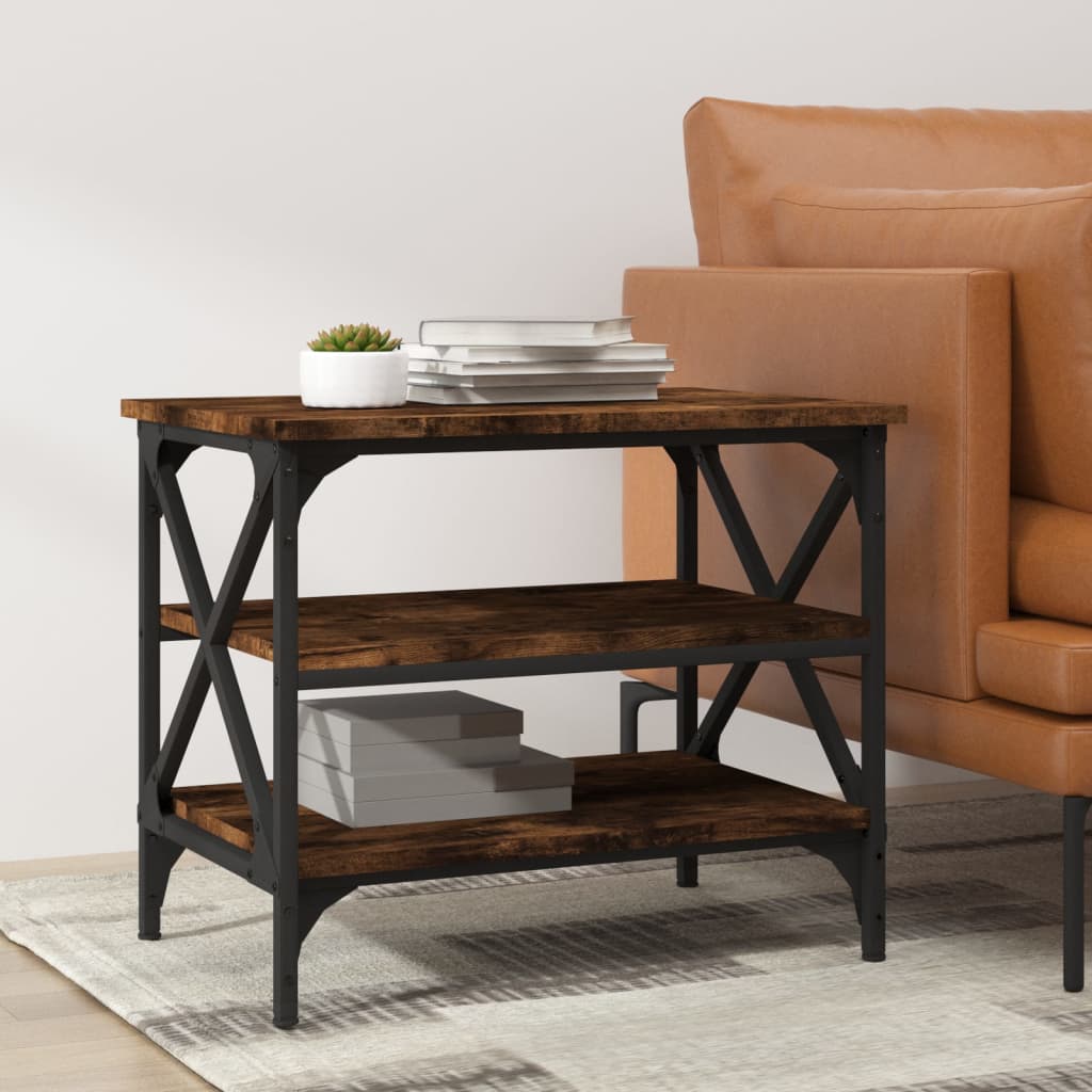 Berkfield Side Table Smoked Oak 55x38x45 cm Engineered Wood