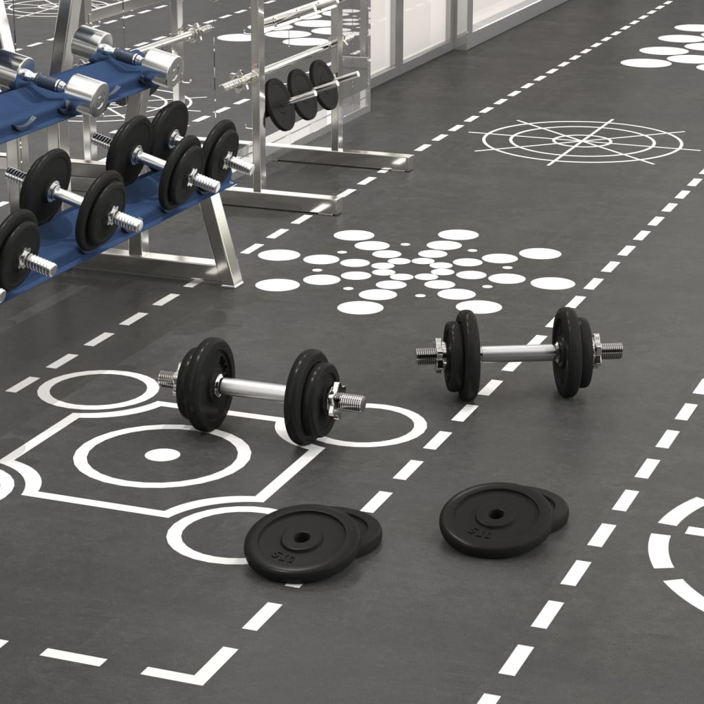 Berkfield Dumbbell with Plates Set 40 kg Cast Iron & Chrome Plated Steel