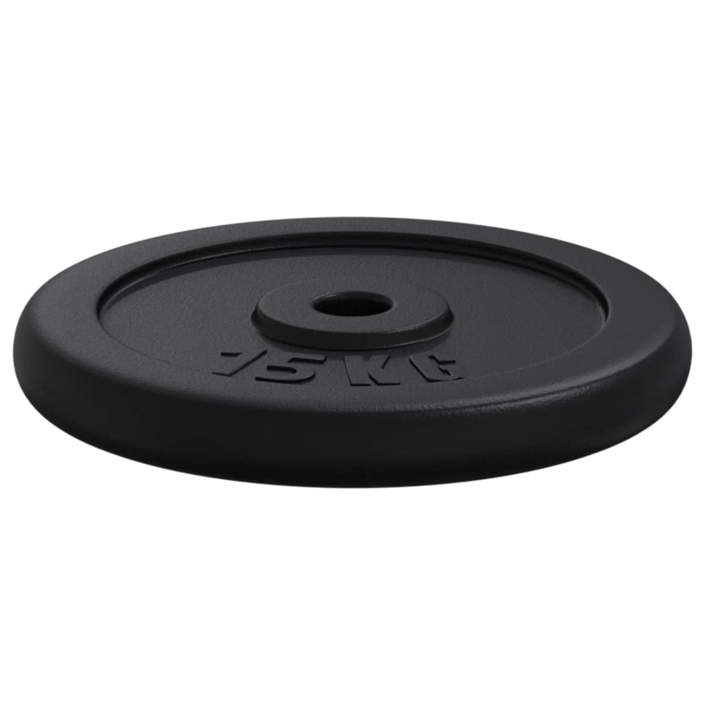 Berkfield Barbell with Plates 90 kg Cast Iron & Chrome Plated Steel