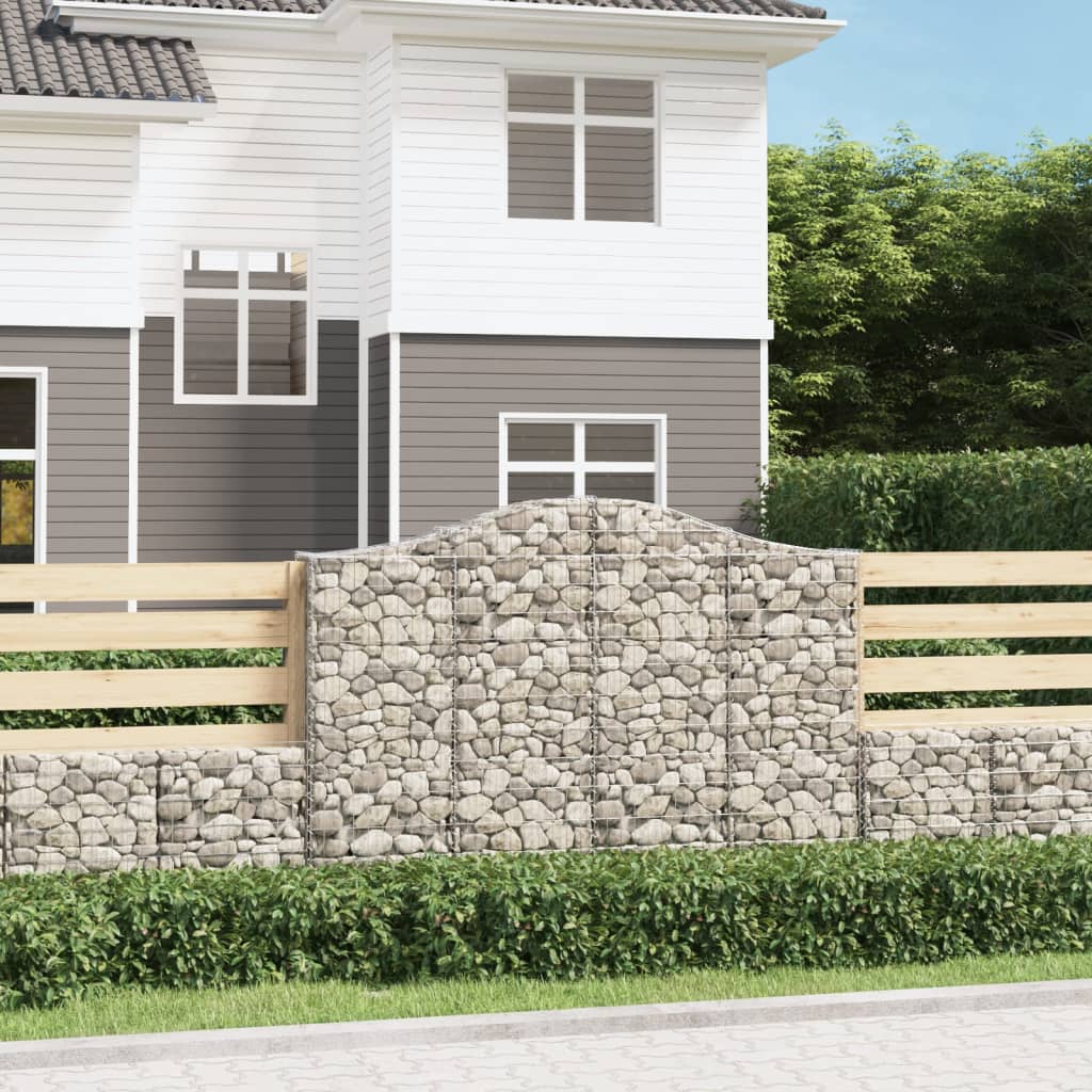 Berkfield Arched Gabion Baskets 8 pcs 200x30x140/160 cm Galvanised Iron