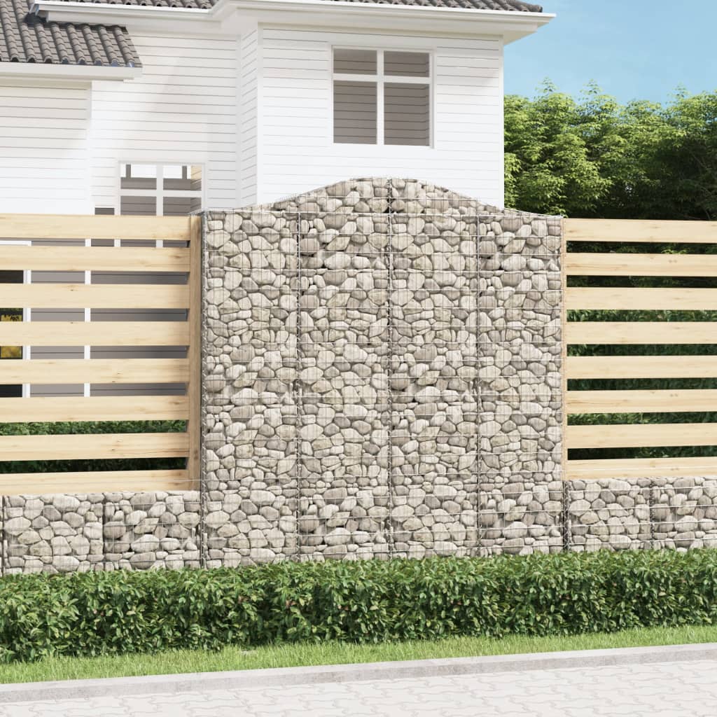 Berkfield Arched Gabion Baskets 4 pcs 200x30x220/240 cm Galvanised Iron