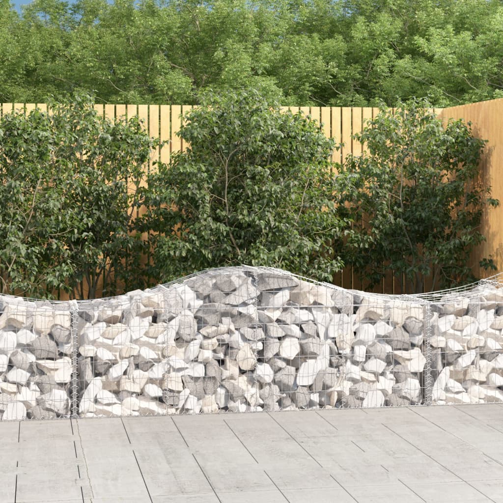 Berkfield Arched Gabion Baskets 9 pcs 200x50x60/80 cm Galvanised Iron