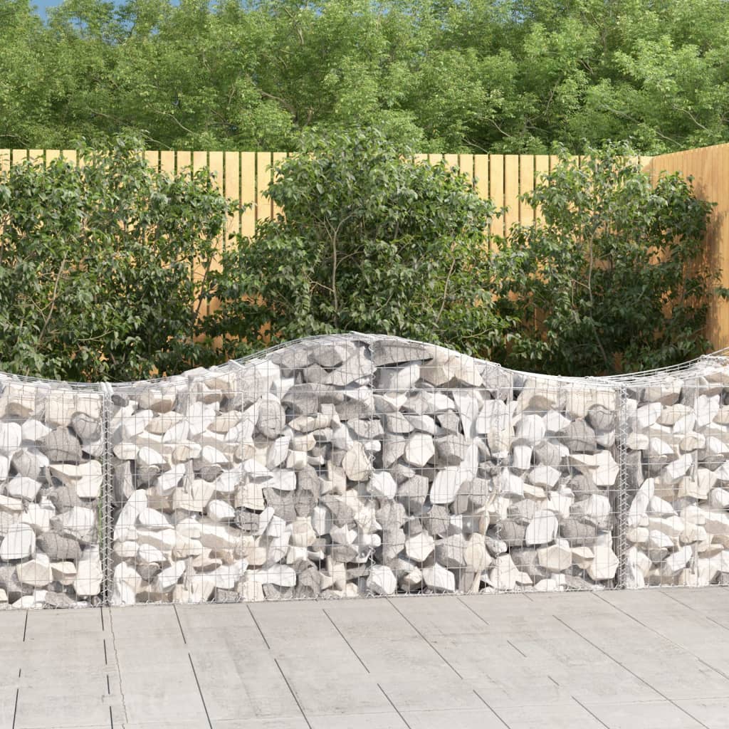 Berkfield Arched Gabion Baskets 6 pcs 200x50x80/100 cm Galvanised Iron