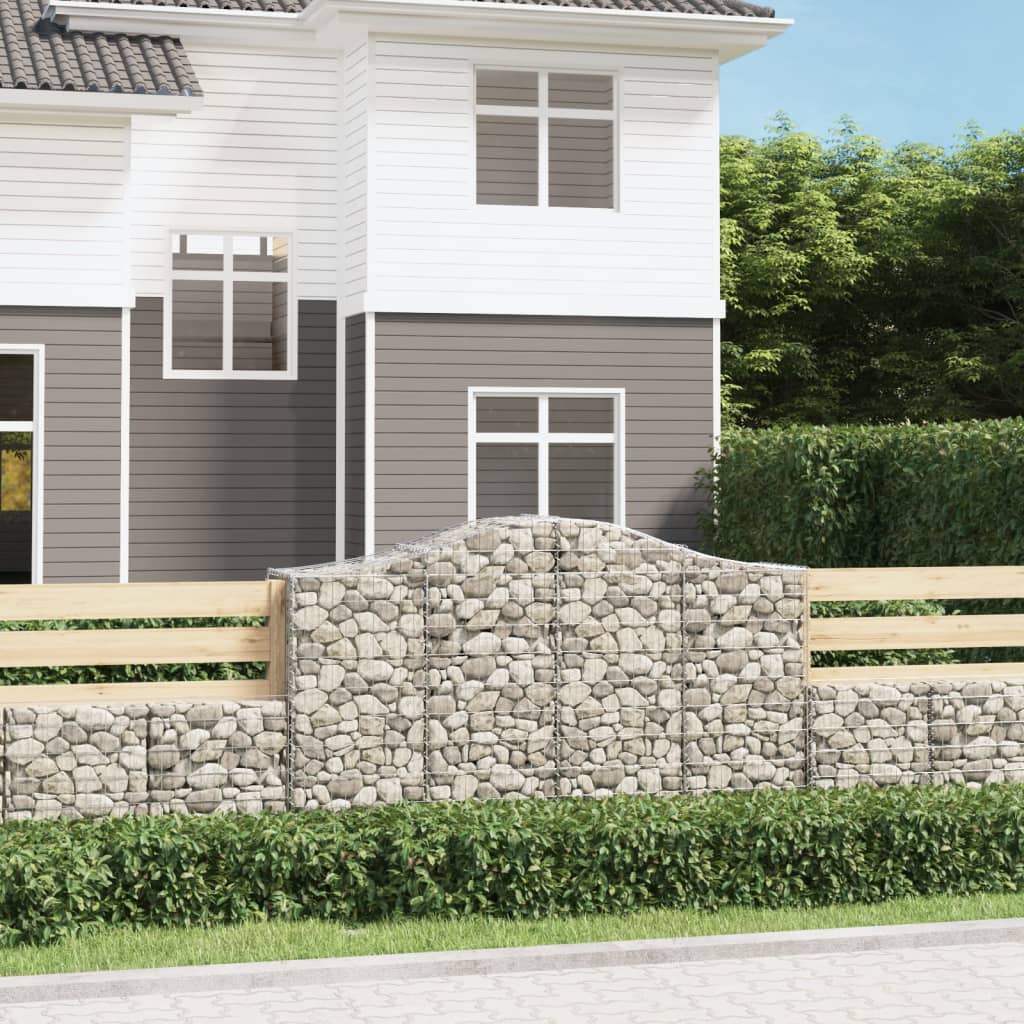 Berkfield Arched Gabion Baskets 12 pcs 200x50x120/140 cm Galvanised Iron