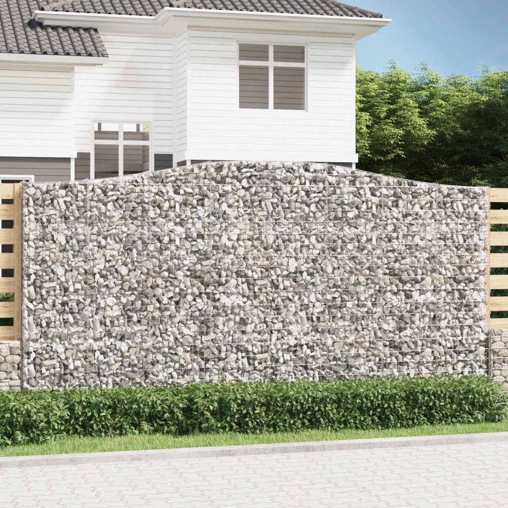 Berkfield Arched Gabion Baskets 15 pcs 400x30x200/220 cm Galvanised Iron