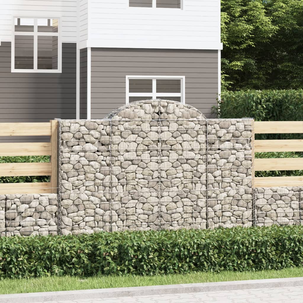 Berkfield Arched Gabion Baskets 12 pcs 200x30x140/160 cm Galvanised Iron
