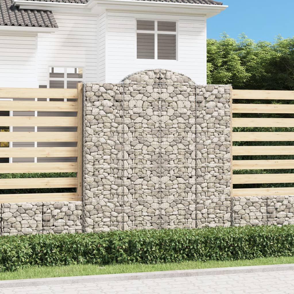 Berkfield Arched Gabion Baskets 3 pcs 200x30x220/240 cm Galvanised Iron