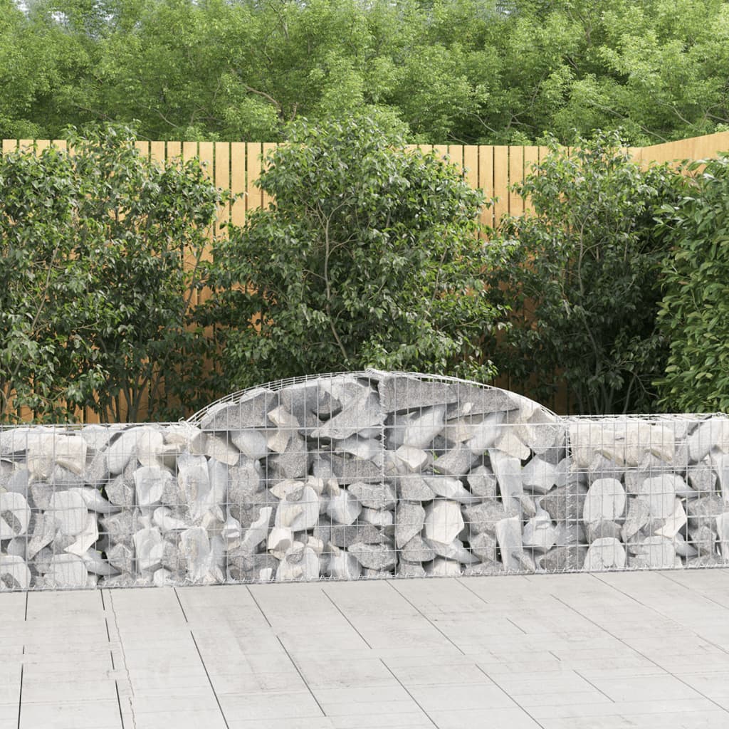 Berkfield Arched Gabion Baskets 8 pcs 300x30x60/80 cm Galvanised Iron