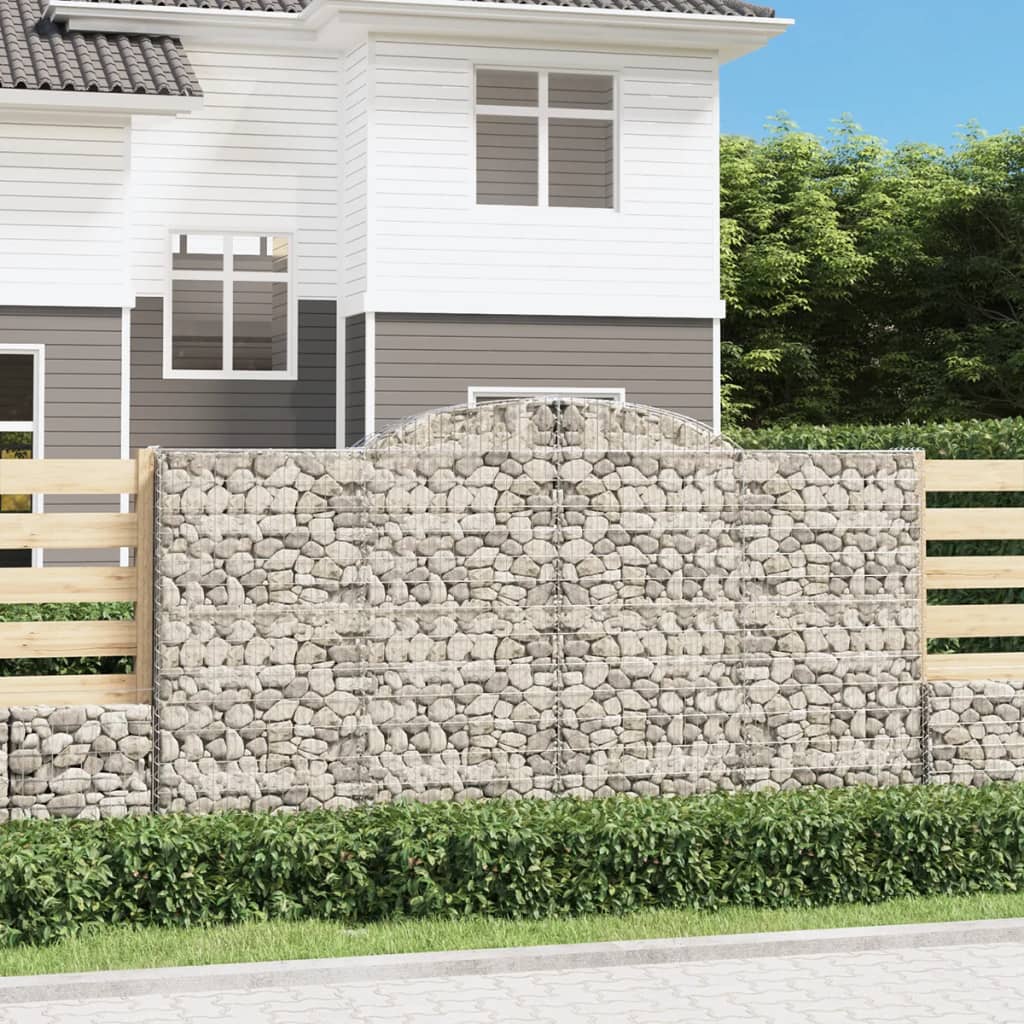 Berkfield Arched Gabion Baskets 3 pcs 300x30x160/180 cm Galvanised Iron