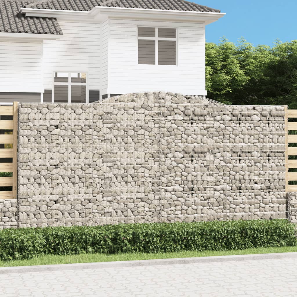Berkfield Arched Gabion Baskets 4 pcs 400x30x200/220 cm Galvanised Iron