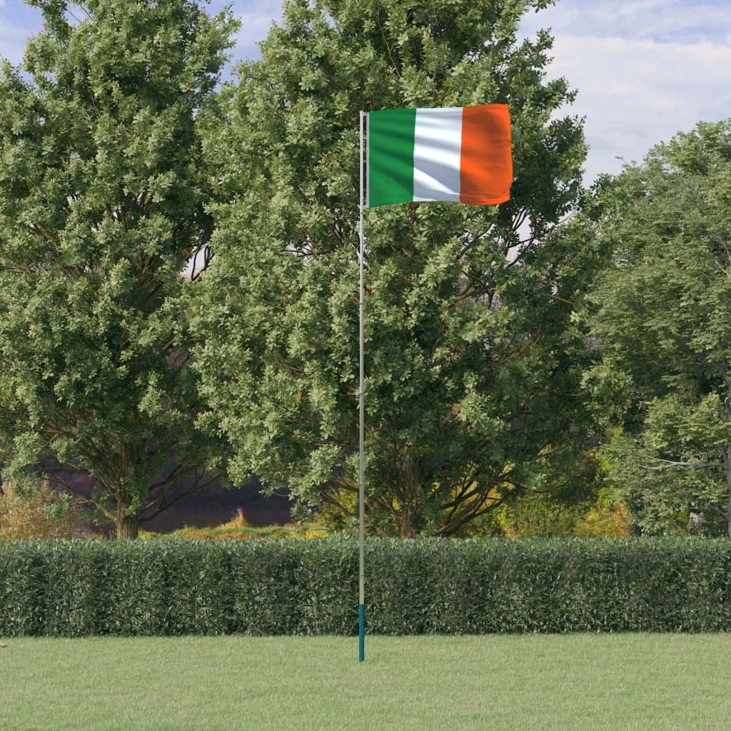 Berkfield Ireland Flag and Pole 5.55 m Aluminium
