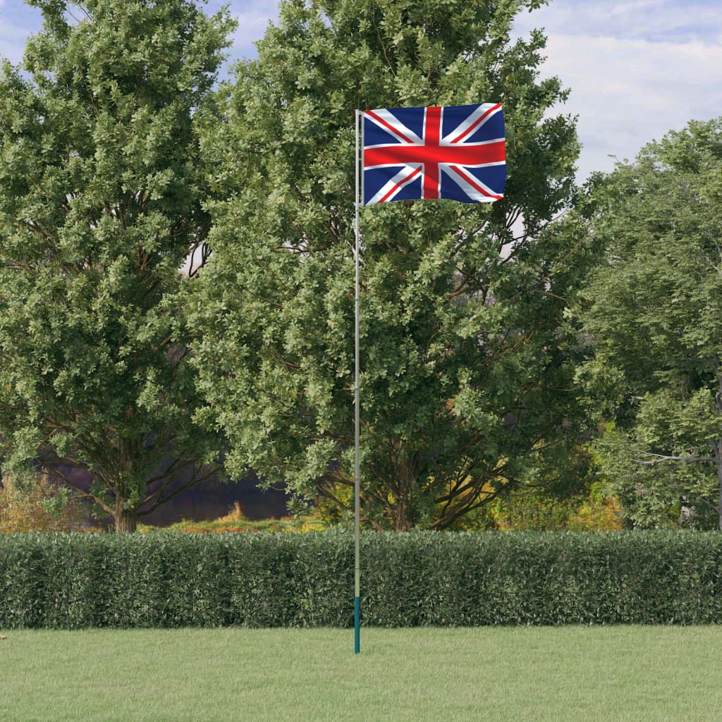 Berkfield UK Flag and Pole 5.55 m Aluminium