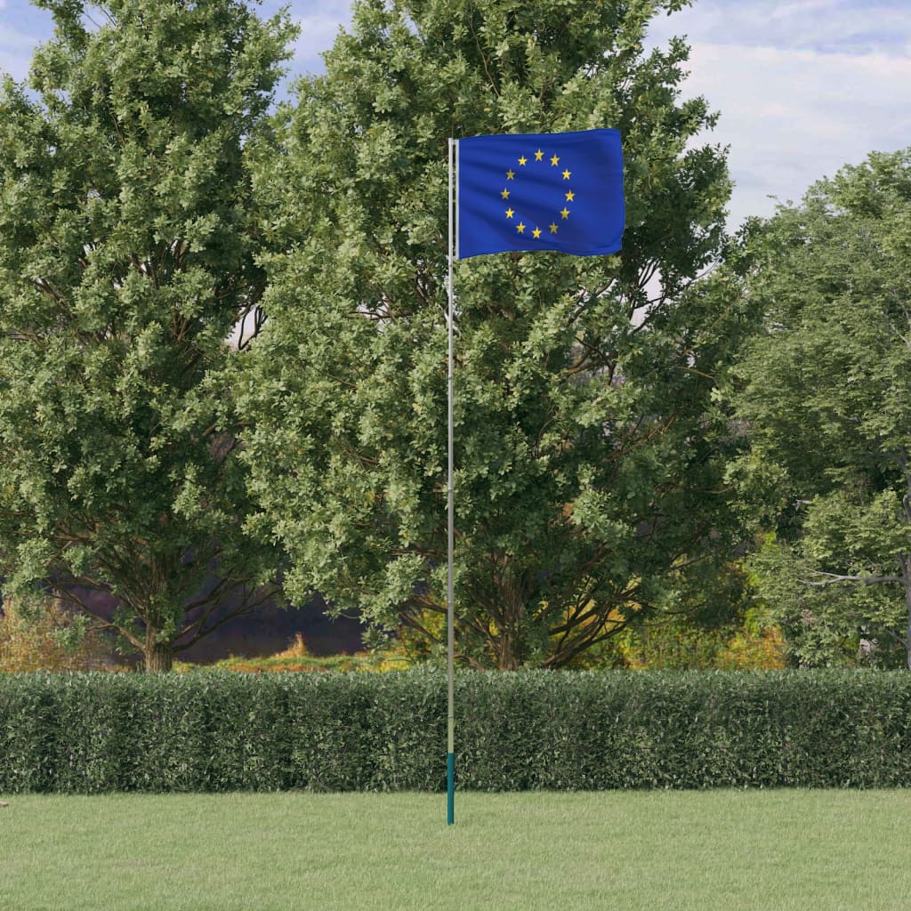 Berkfield Europe Flag and Pole 5.55 m Aluminium