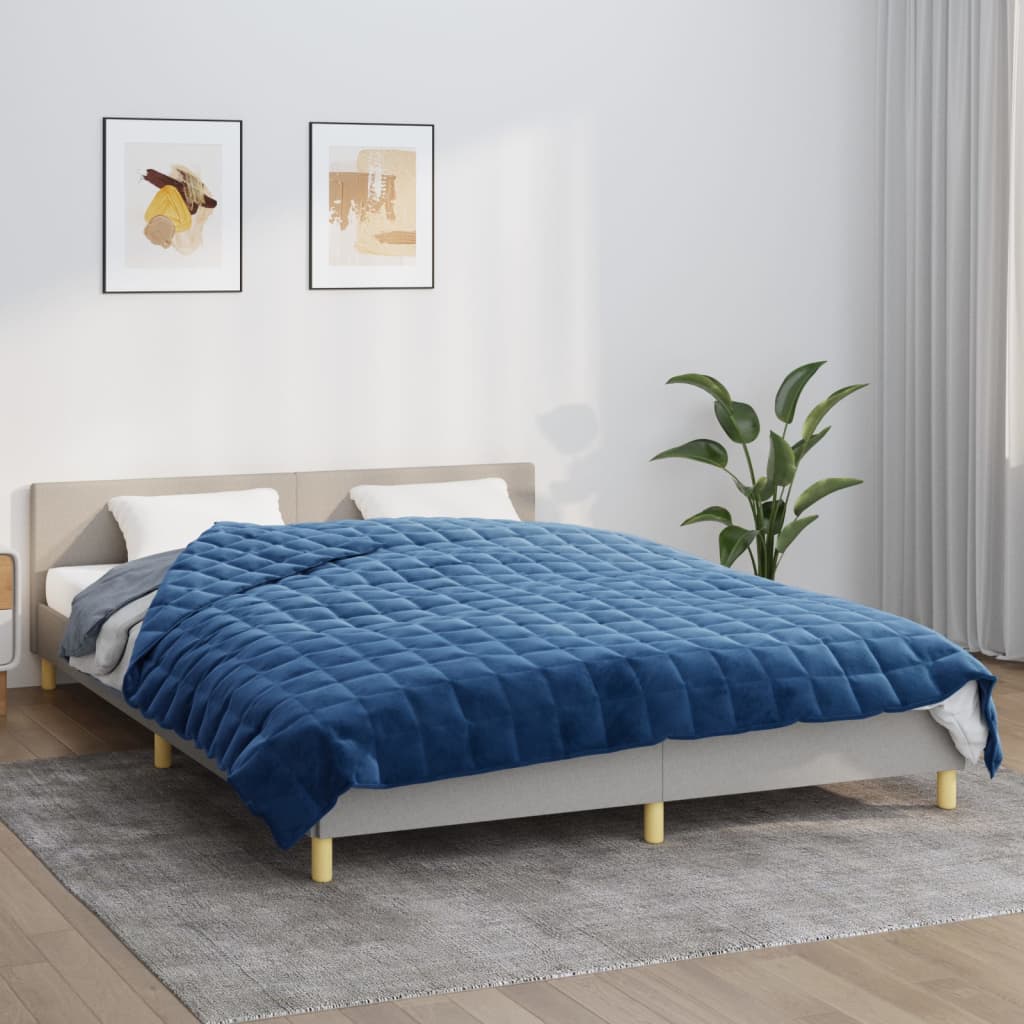 Berkfield Weighted Blanket Blue 220x235 cm King 11 kg Fabric