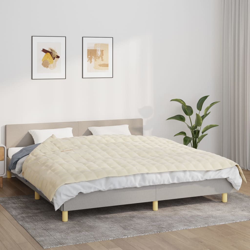 Berkfield Weighted Blanket Light Cream 155x220 cm 11 kg Fabric