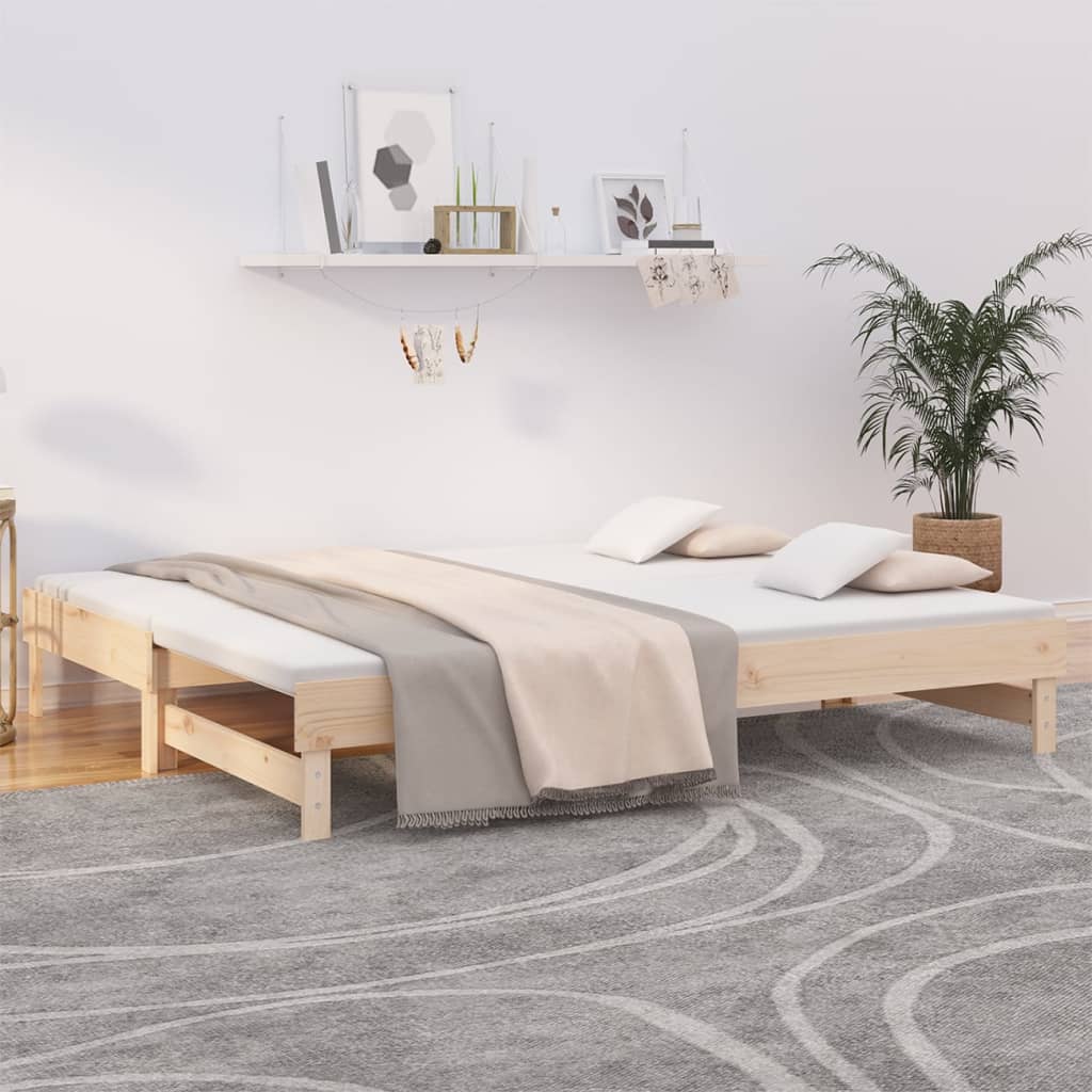 Berkfield Pull-out Day Bed 2x(90x200) cm Solid Wood Pine