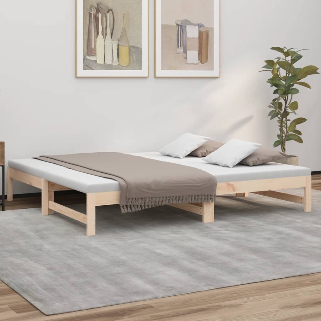 Berkfield Pull-out Day Bed 2x(75x190) cm Solid Wood Pine