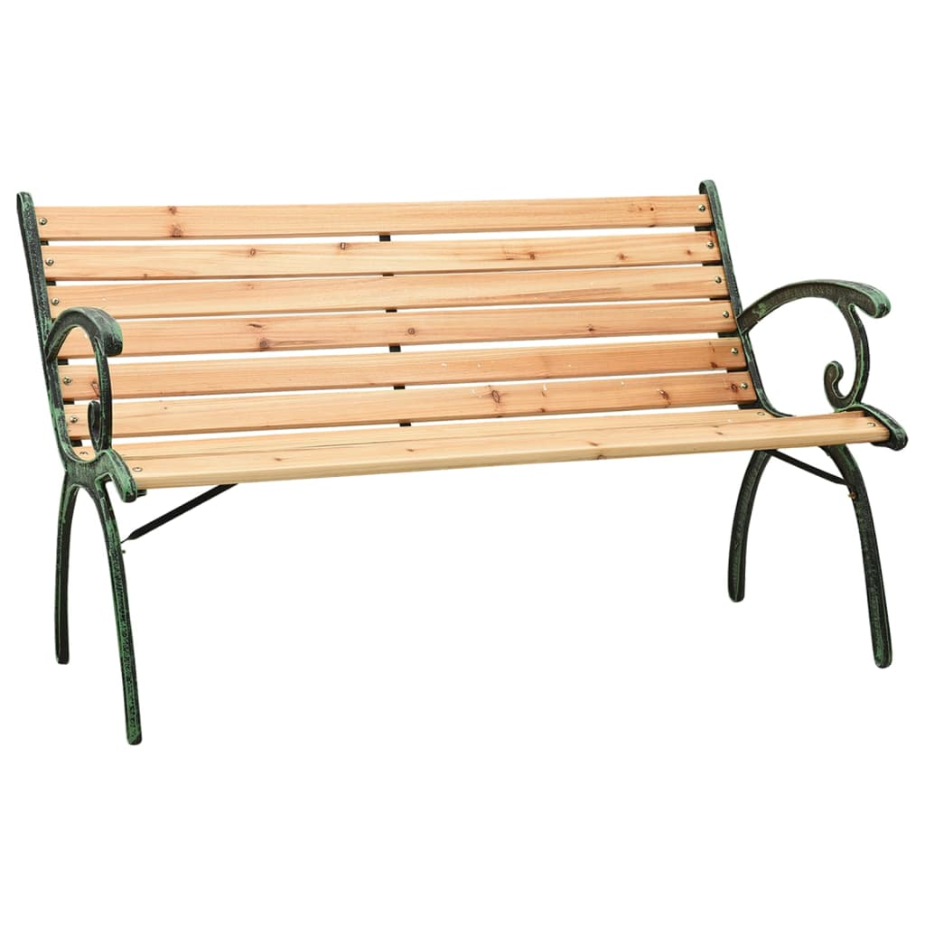 Berkfield Garden Bench 116 cm Cast Iron and Solid Wood Fir