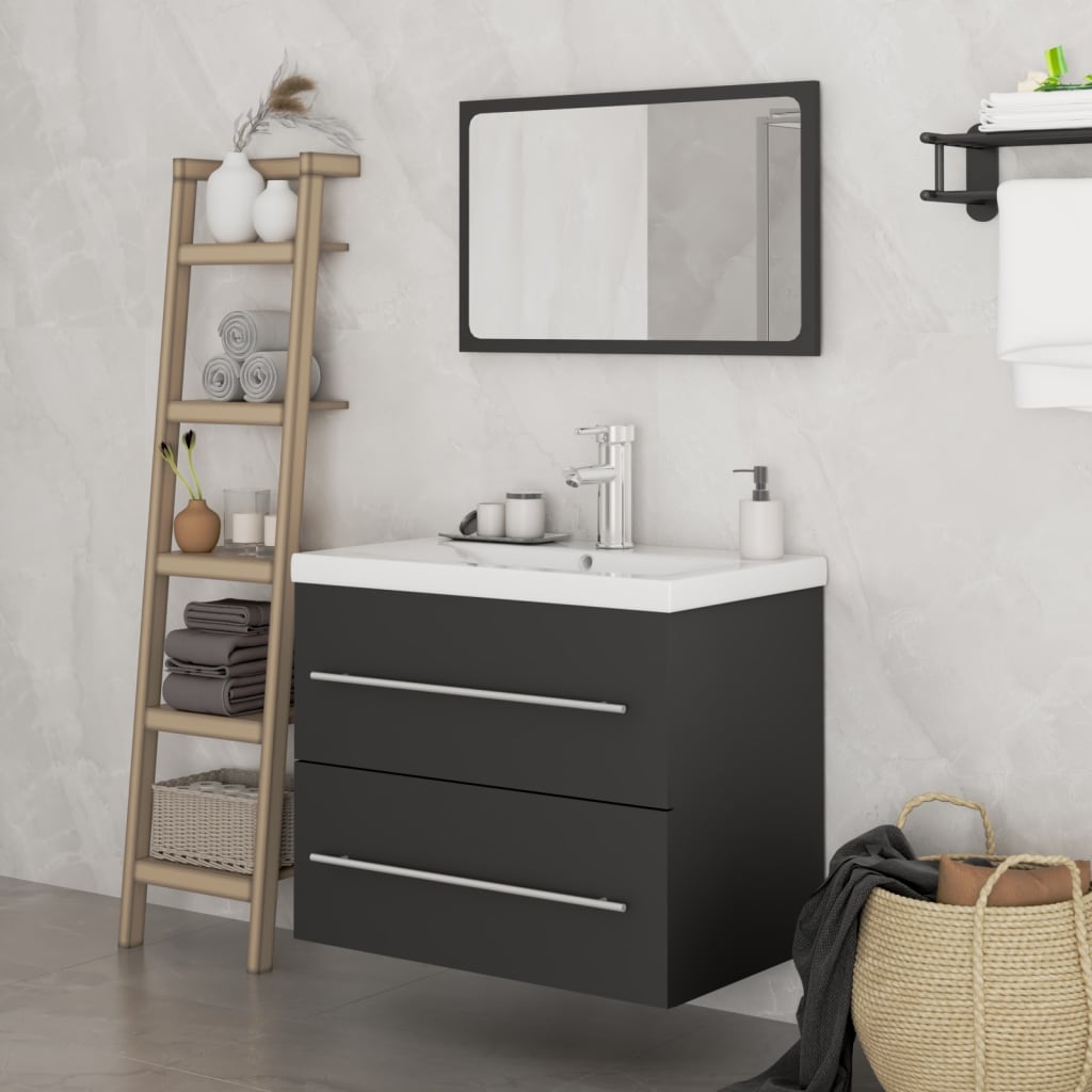 Berkfield 3 Piece Bathroom Furniture Set Black