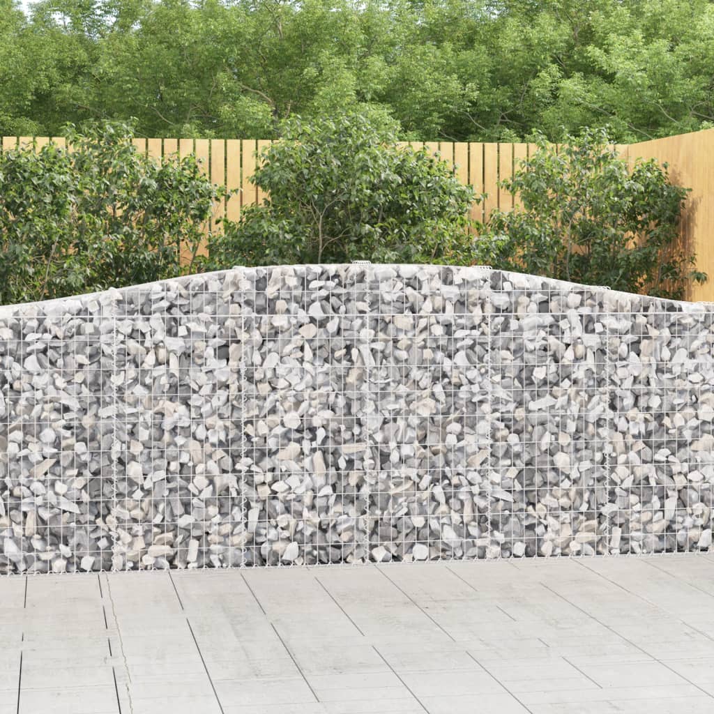 Berkfield Arched Gabion Basket 400x30x100/120 cm Galvanised Iron