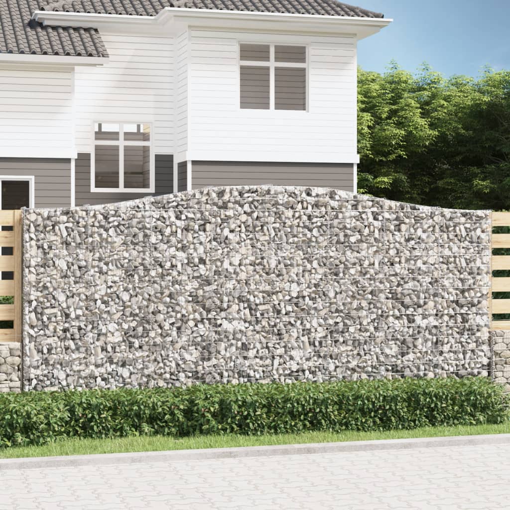 Berkfield Arched Gabion Basket 400x30x180/200 cm Galvanised Iron