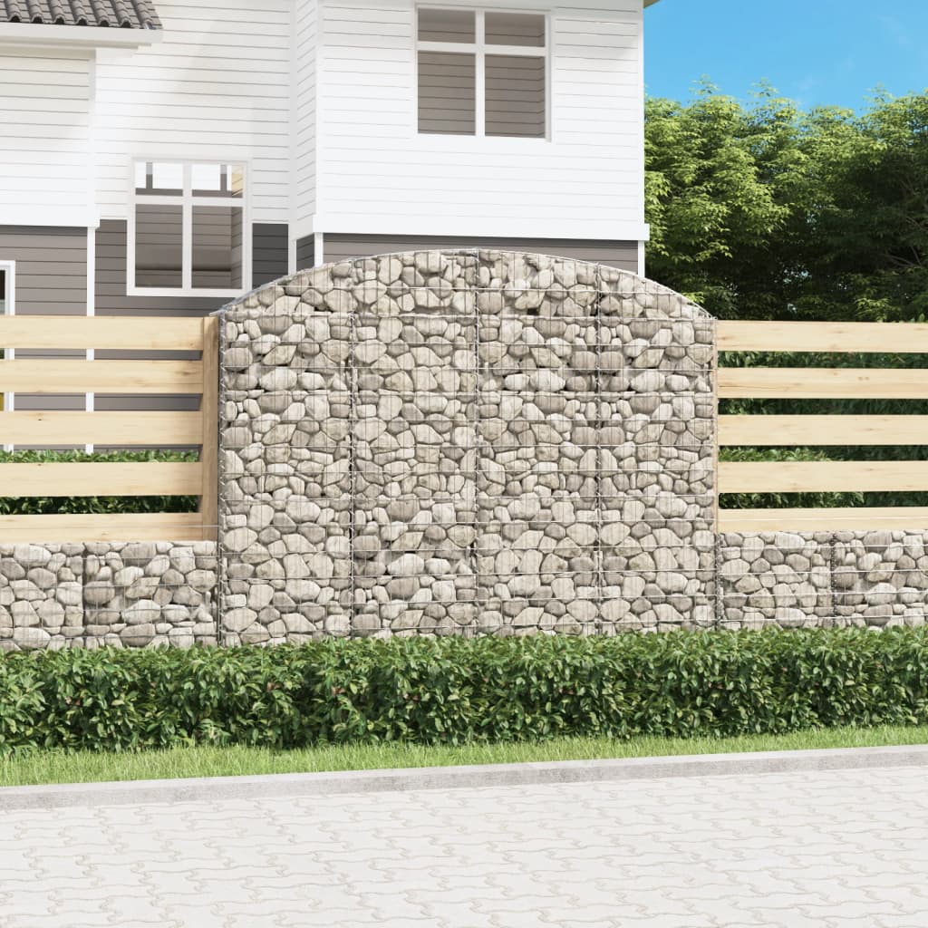 Berkfield Arched Gabion Basket 200x30x160/180 cm Galvanised Iron