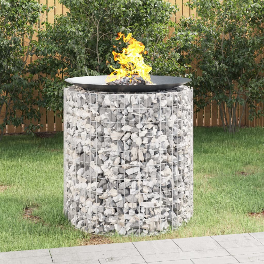 Berkfield Gabion Fire Pit �_�”�_ 100 cm Galvanised Iron