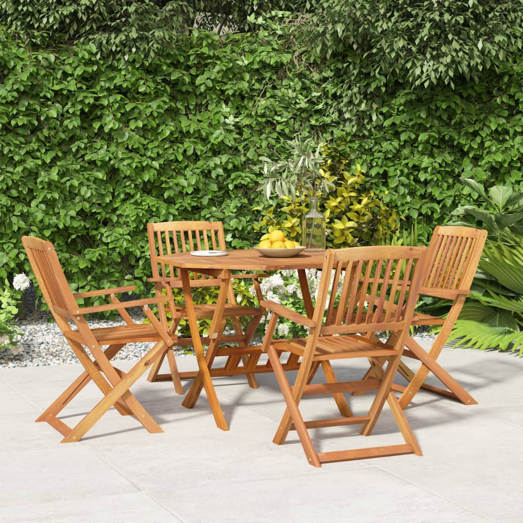 Berkfield 5 Piece Garden Dining Set Solid Wood Acacia