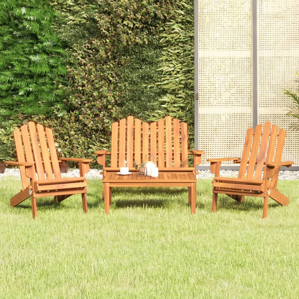 Berkfield 4 Piece Adirondack Garden Lounge Set Solid Wood Acacia