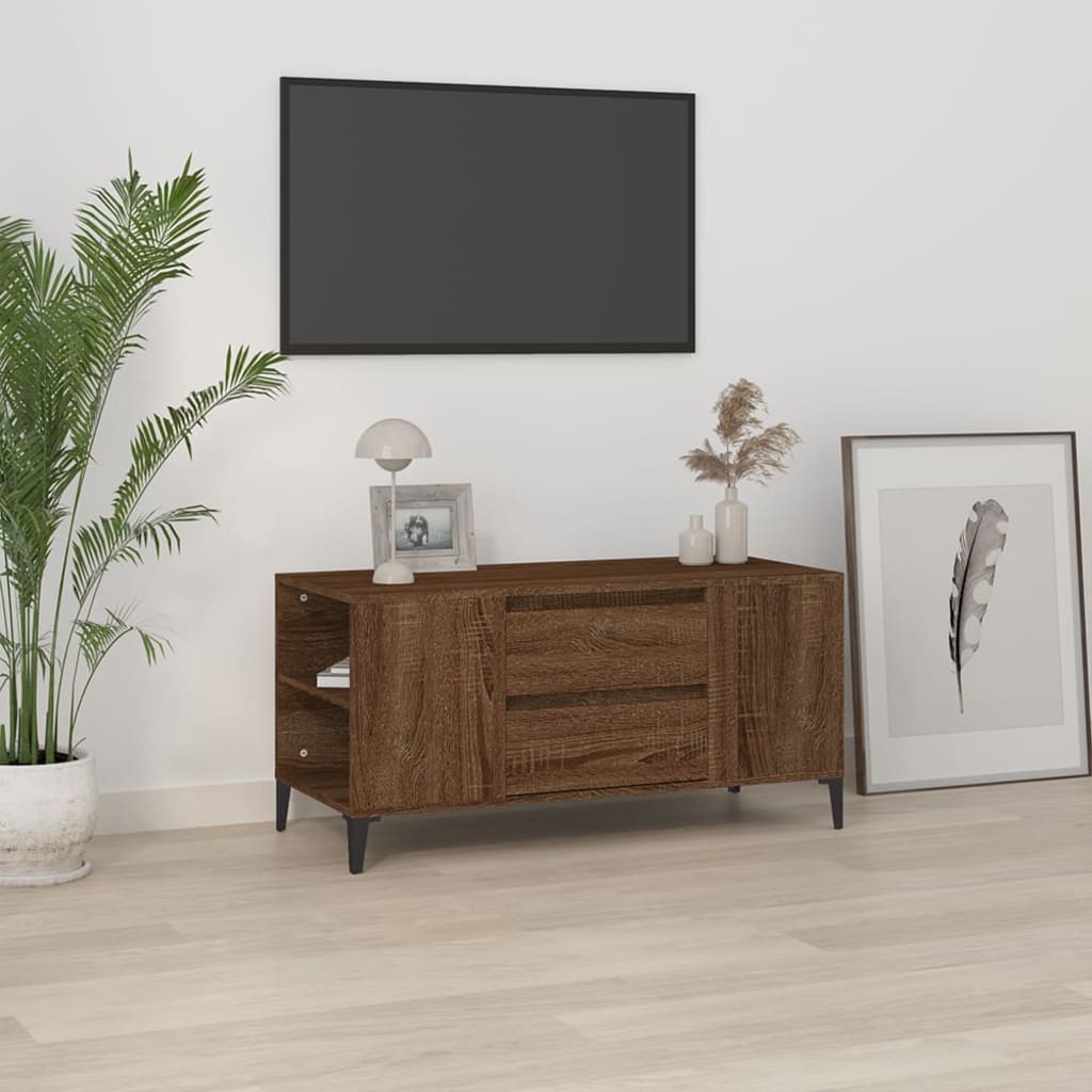 Berkfield TV Cabinet Brown Oak 102x44.5x50 cm Engineered Wood