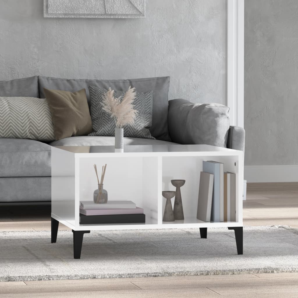 Berkfield Coffee Table High Gloss White 60x50x36.5 cm Engineered Wood