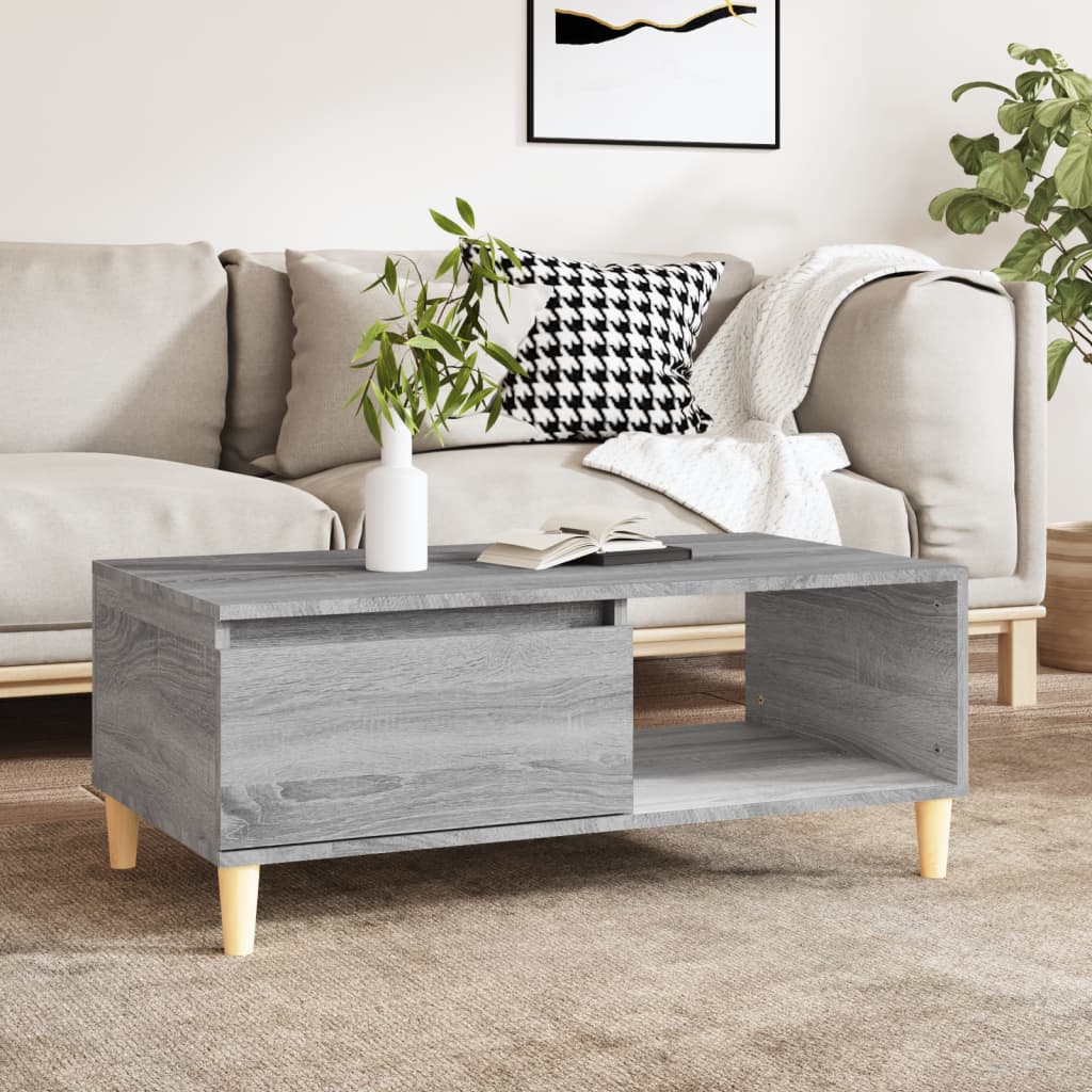Berkfield Coffee Table Grey Sonoma 90x50x36.5 cm Engineered Wood