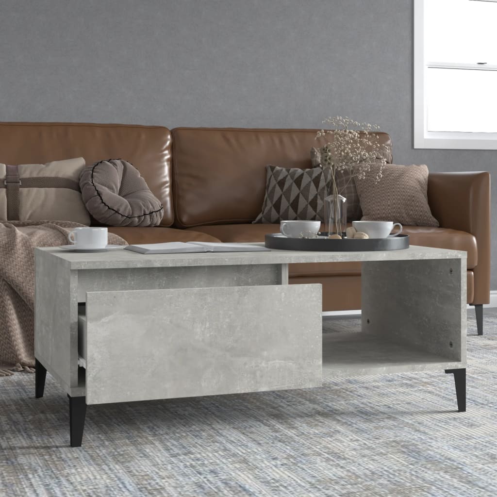 Berkfield Coffee Table Concrete Grey 90x50x36.5 cm Engineered Wood