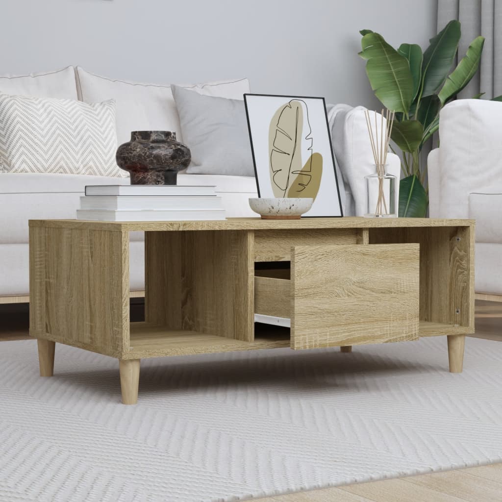 Berkfield Coffee Table Sonoma Oak 90x50x36,5 cm Engineered Wood