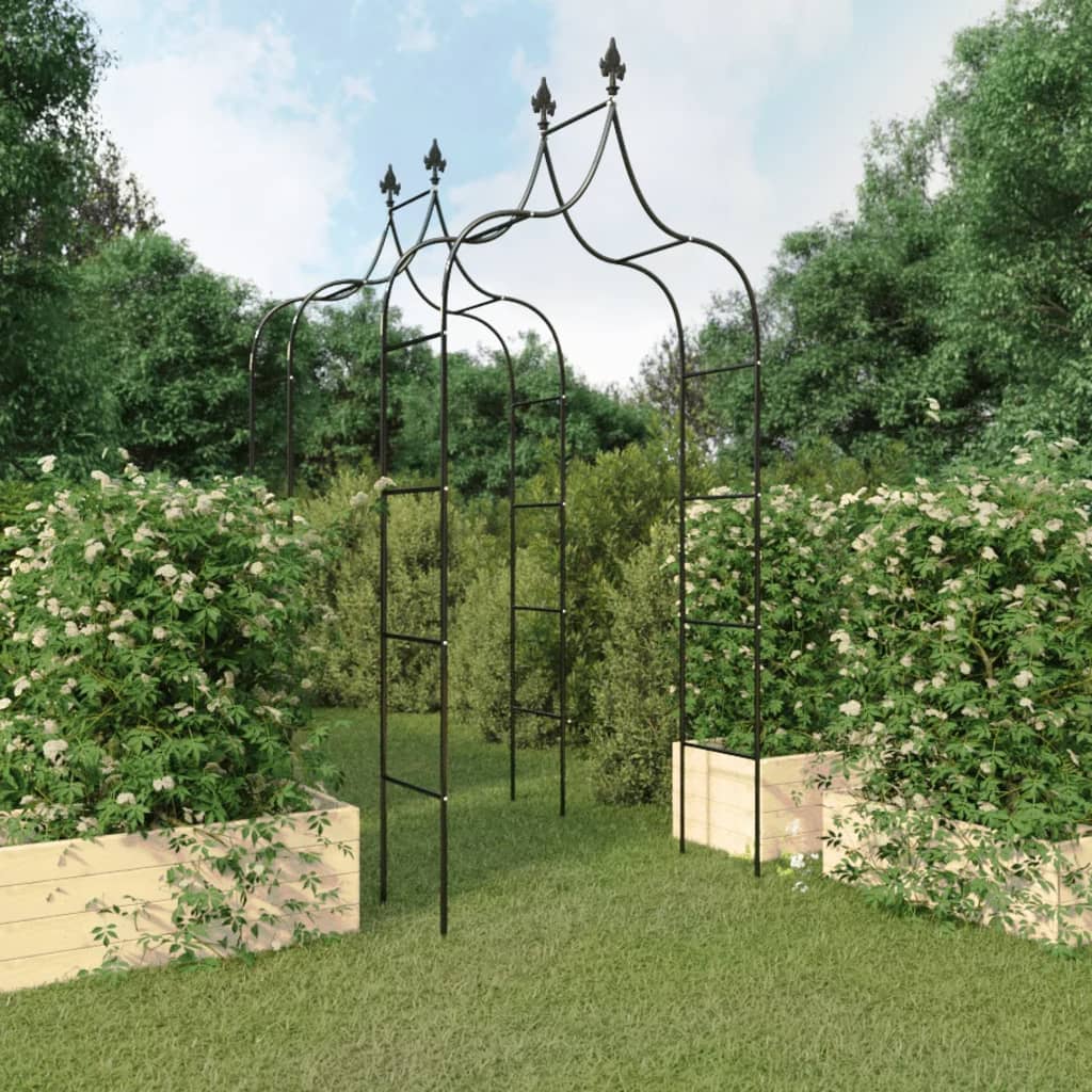 Berkfield Garden Arches 2 pcs Black 120x38x260 cm Steel